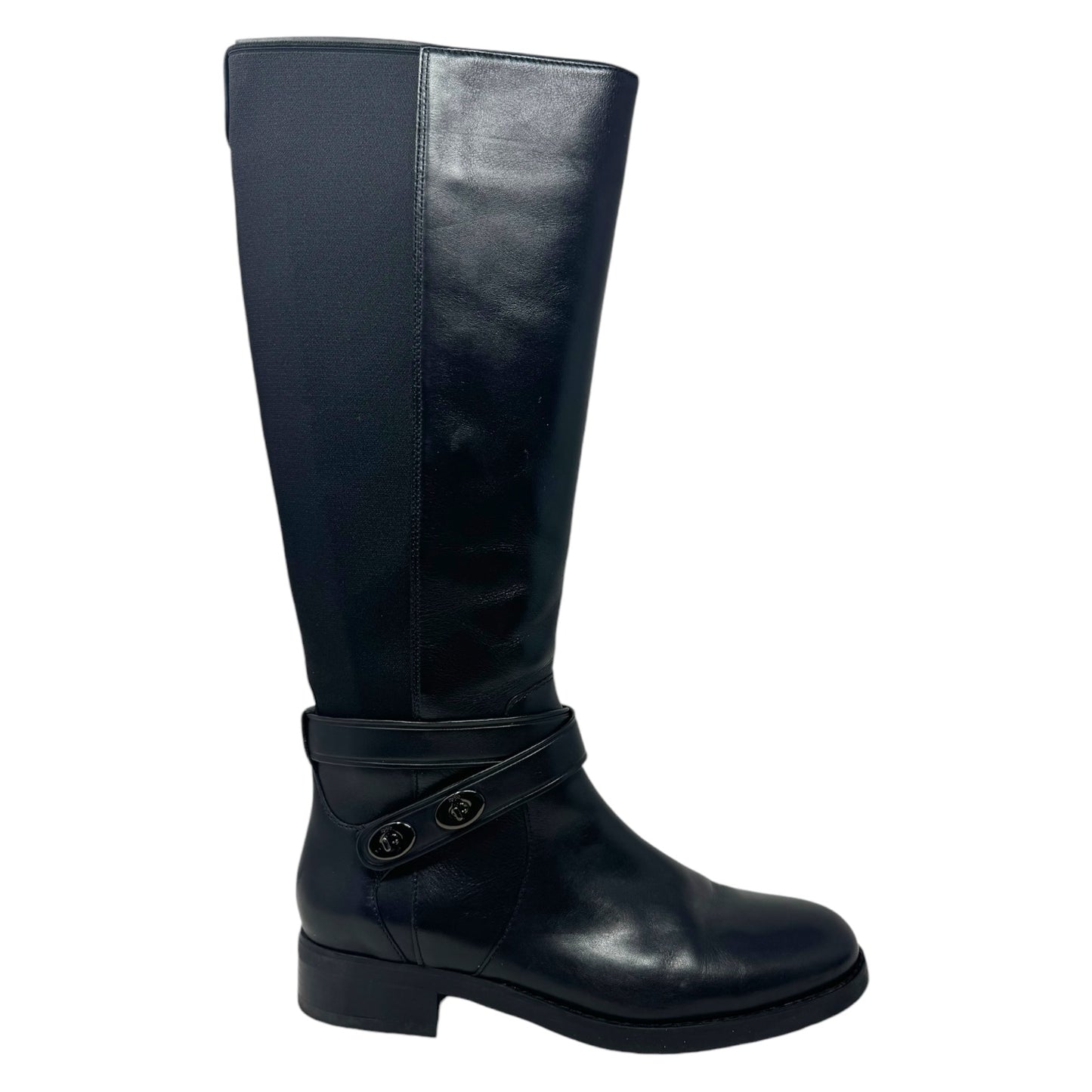 Essex Turnlock Riding Boots Designer By Coach In Black, Size: 7