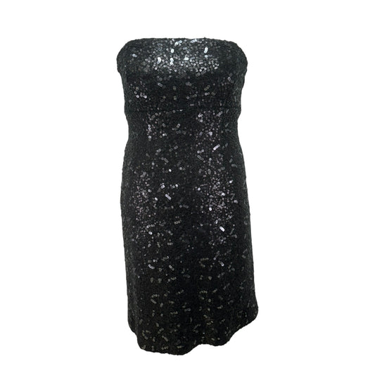 Sequined Strapless Dress Party Short By Banana Republic In Black, Size: 10