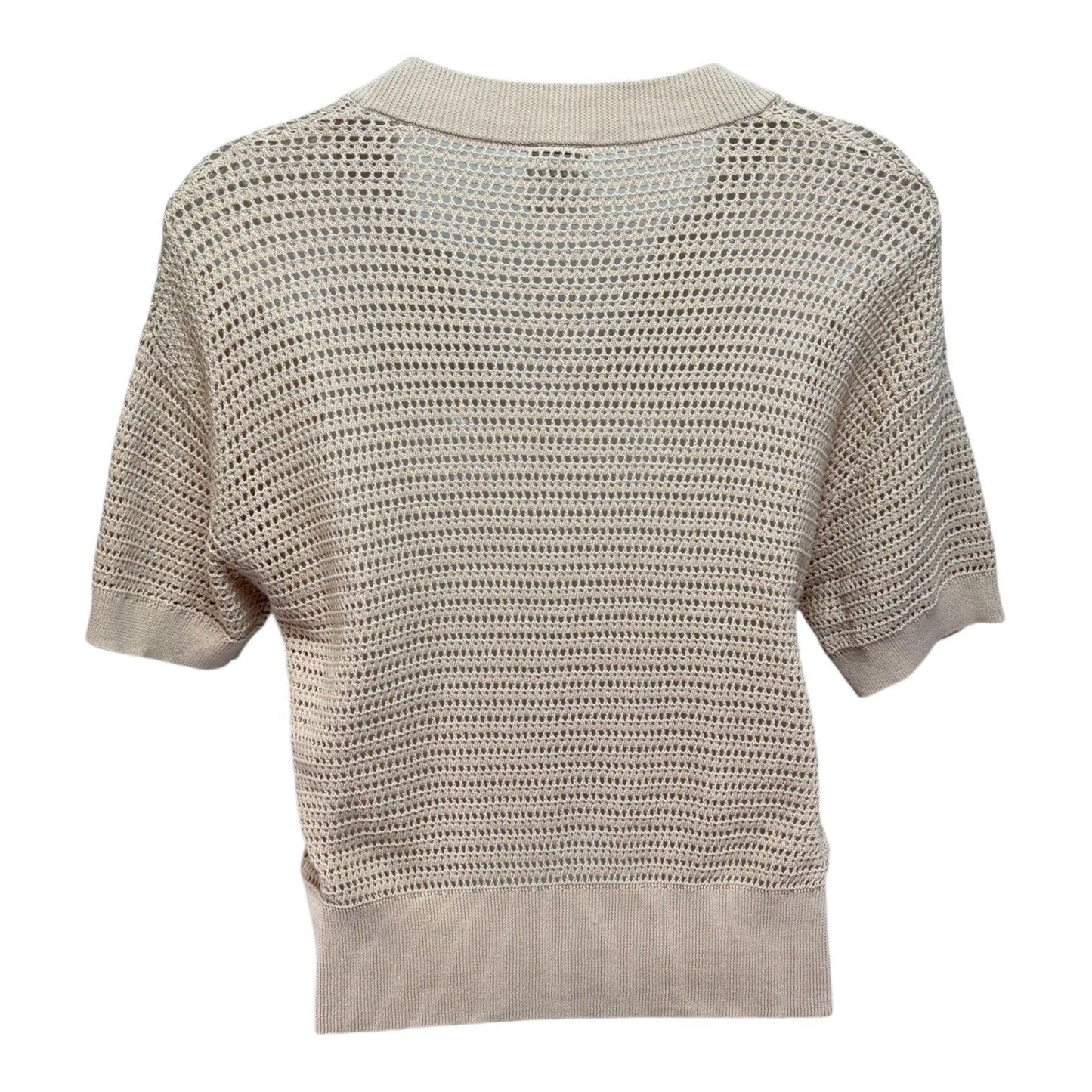 Callie Knit Top Short Sleeve By Varley In Tan, Size: L