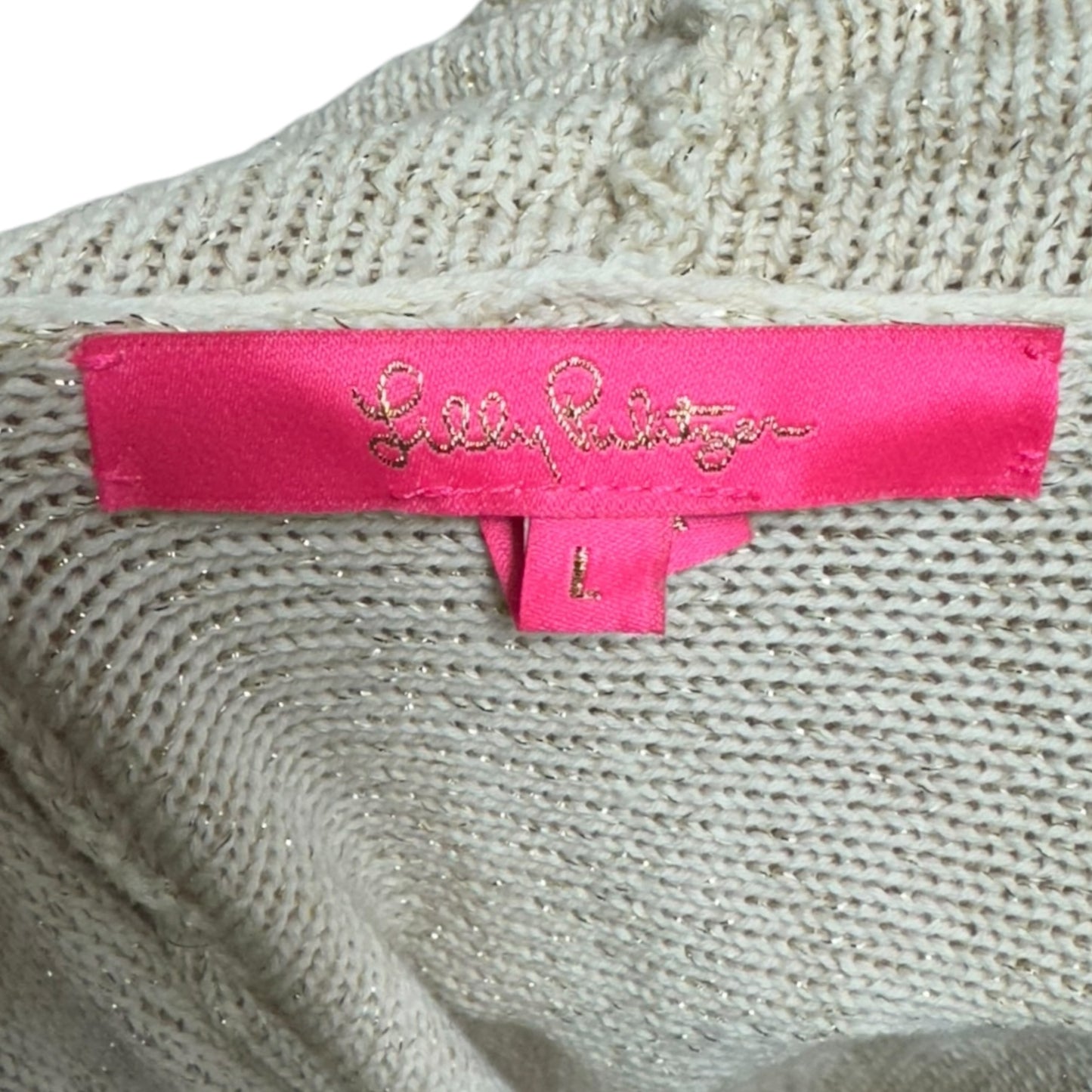 Tatum Cardigan Sweater Designer By Lilly Pulitzer In Gold, Size: L