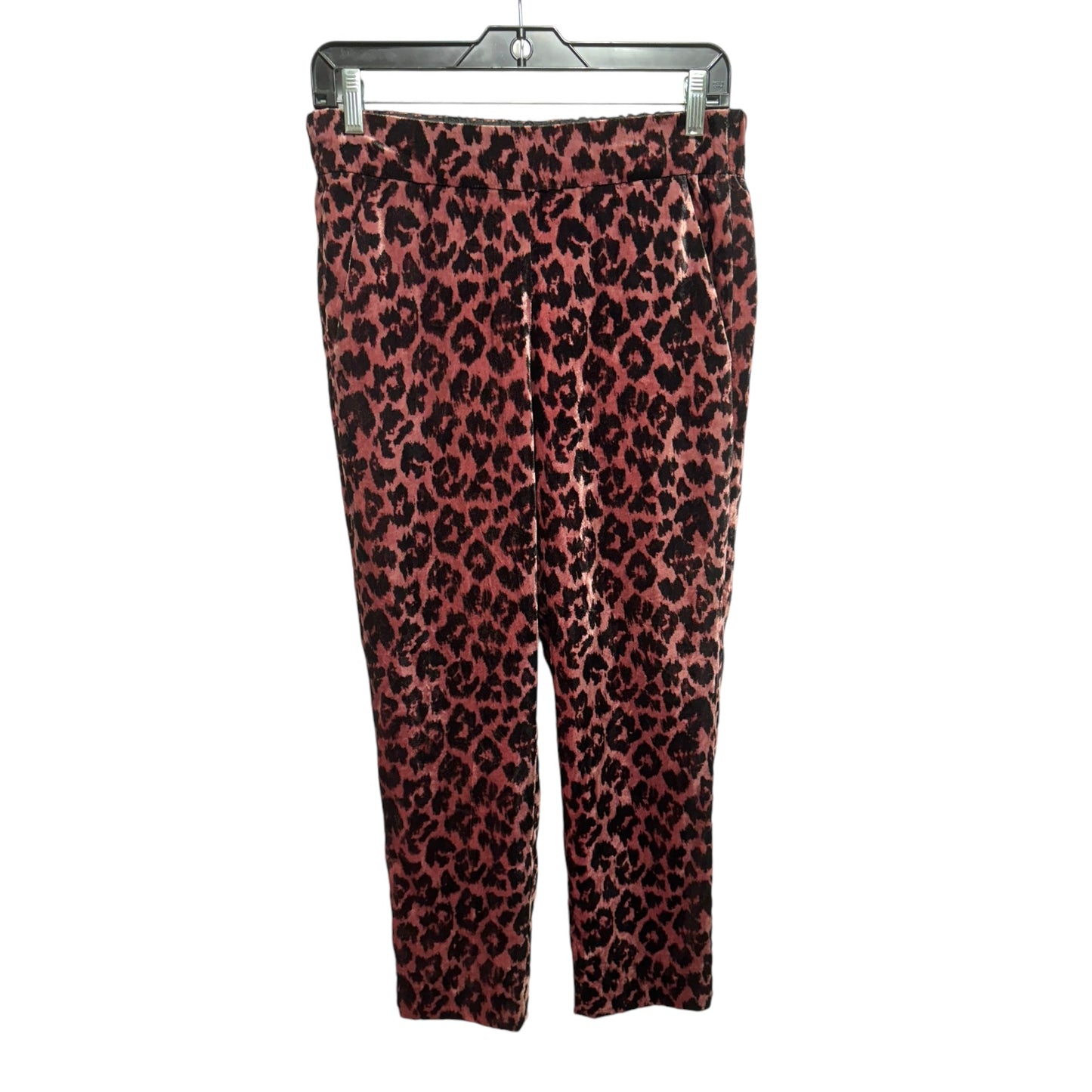 Pull-On Easy Pant By J. Crew In Rose Leopard Velvet, Size: 2