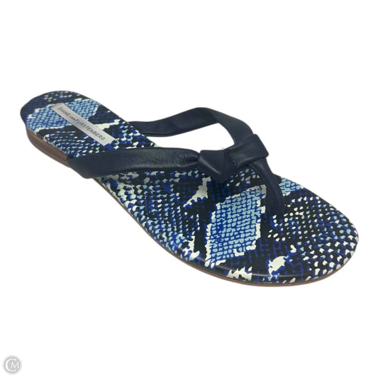 Snakeskin Knot Flip Flop Sandals Designer By Diane Von Furstenberg In Snakeskin Print, Size: 8