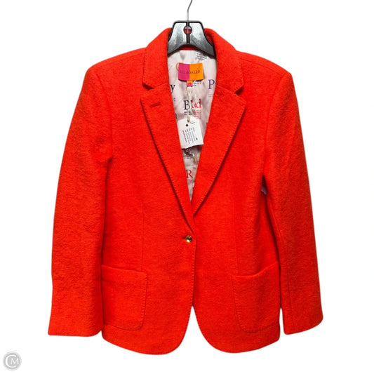 Wool Blend Blazer By Vilagallo In Orange, Size: 8