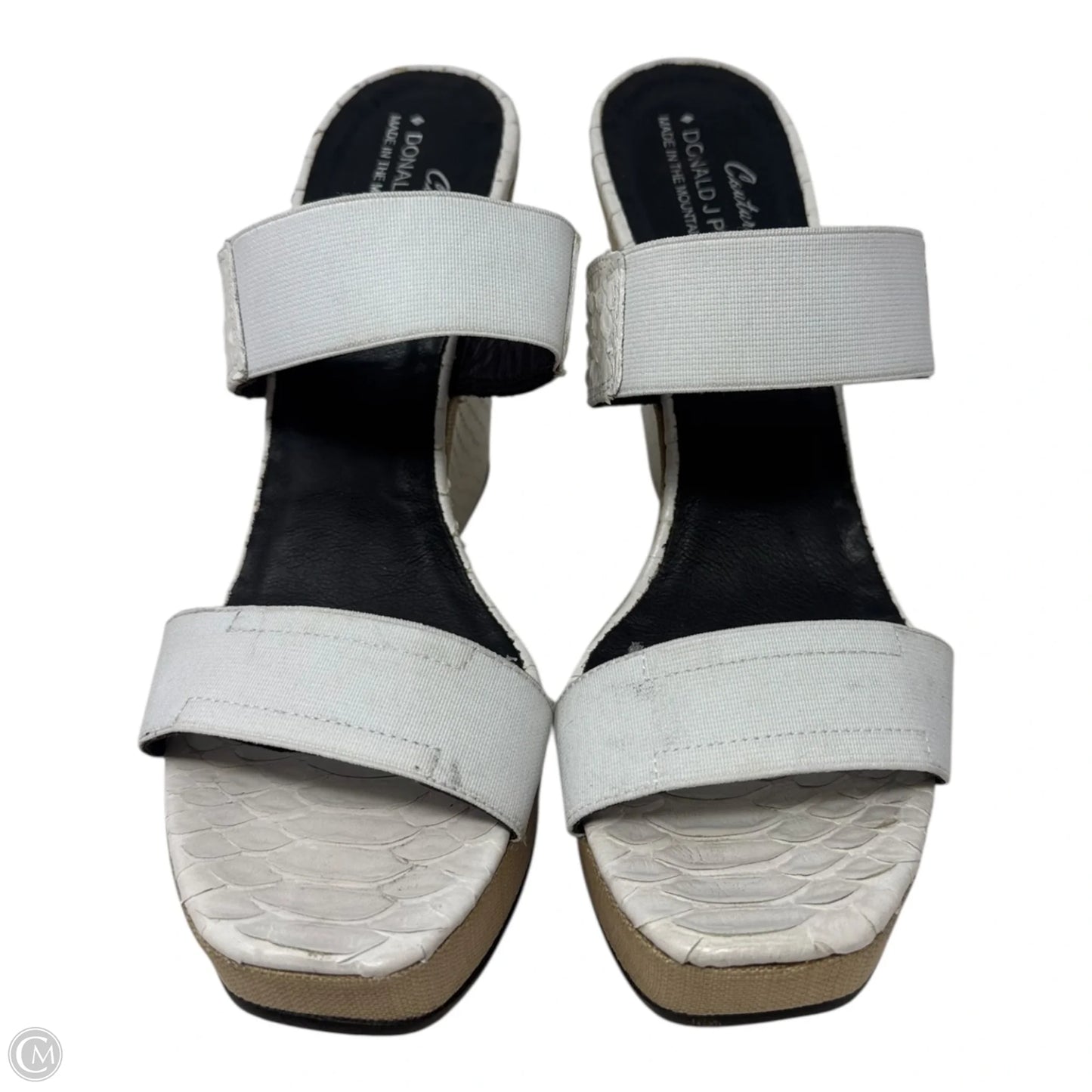 Snakeskin Shoes Heels Wedge By Donald Pliner In White, Size: 8