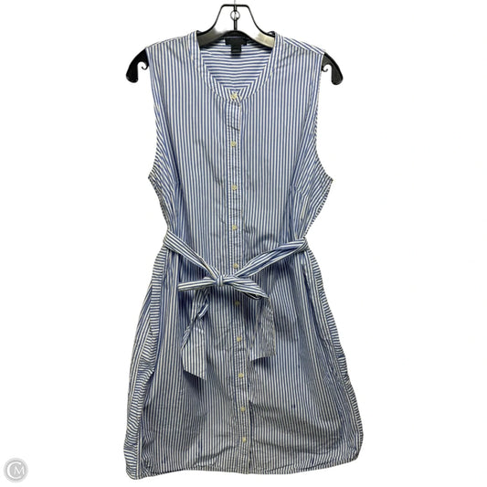 Sleeveless Poplin Shirt Dress By J. Crew In Striped Pattern, Size: L