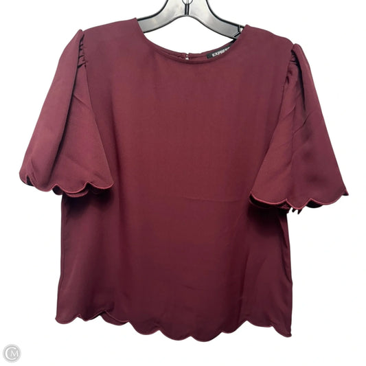Top Short Sleeve By Express In Maroon, Size: S