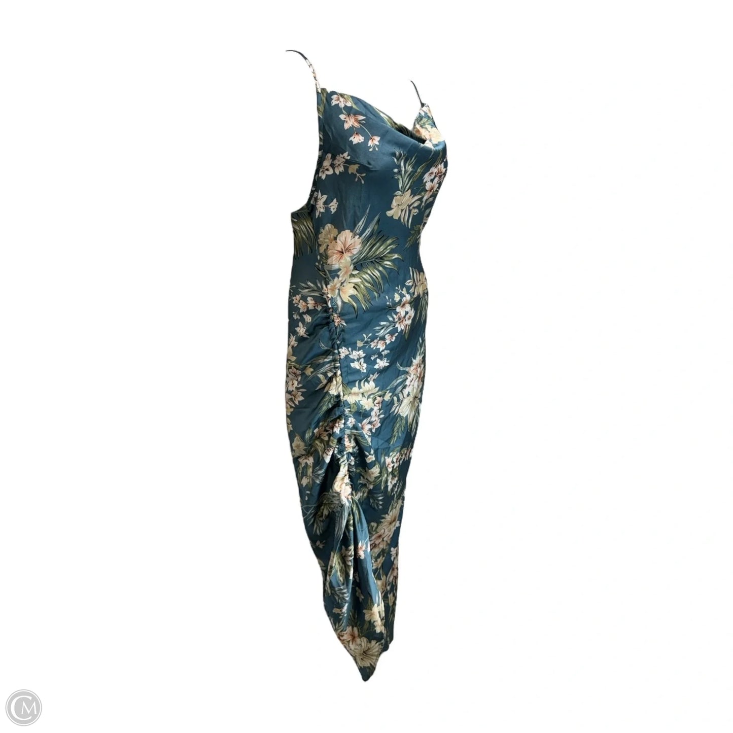 Cowl Neck Satin Dress By Mable In Floral Print, Size: L