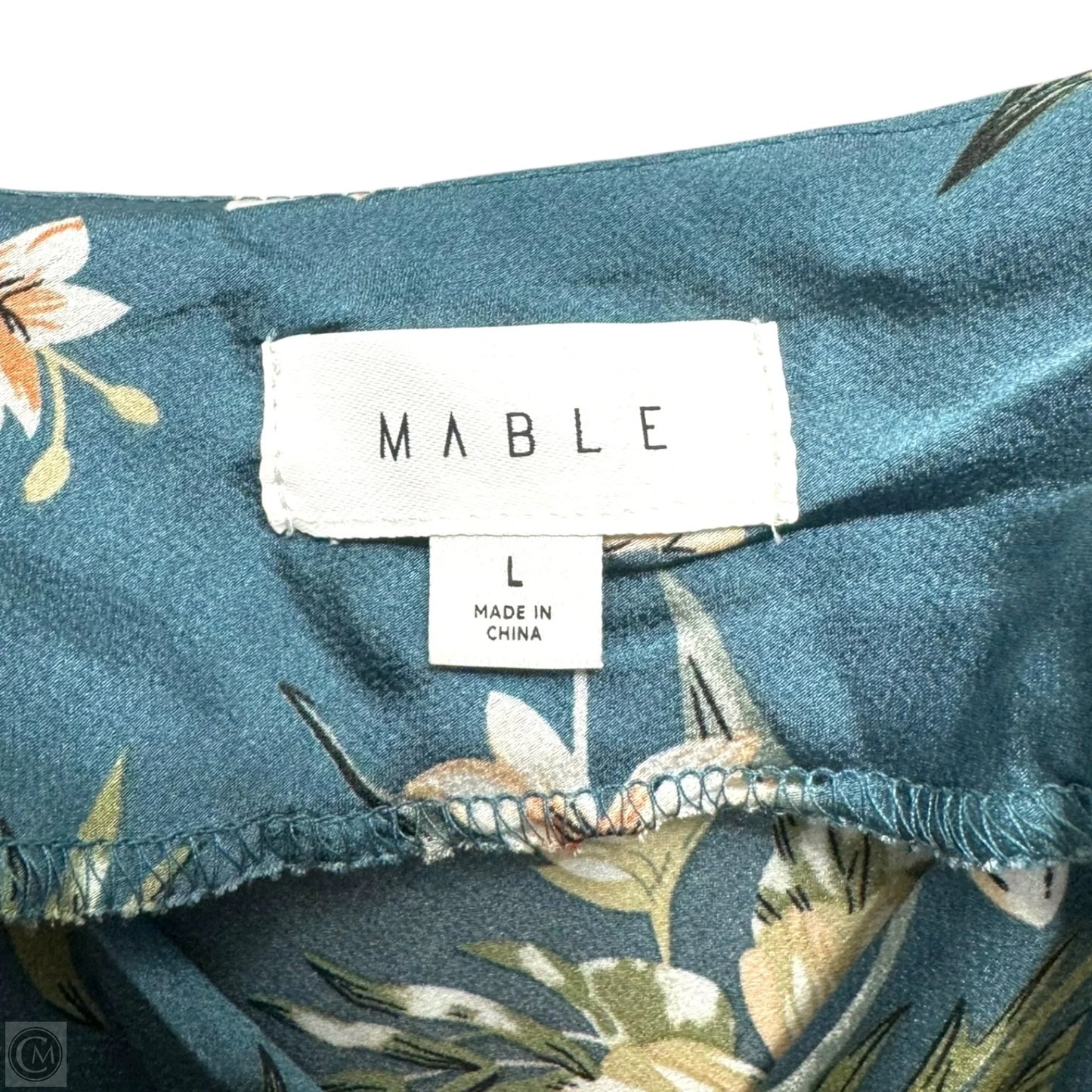 Cowl Neck Satin Dress By Mable In Floral Print, Size: L