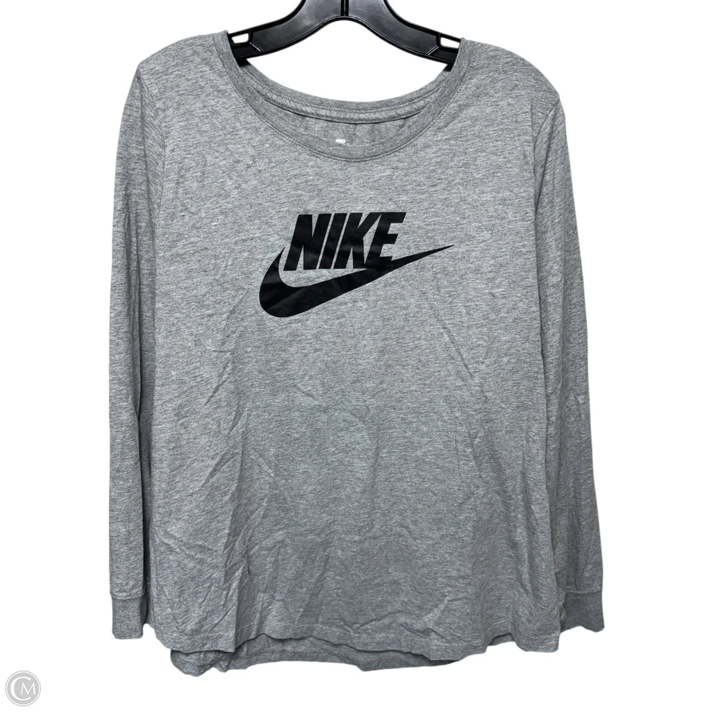 Athletic Top Long Sleeve Collar By Nike Apparel In Grey, Size: 1x