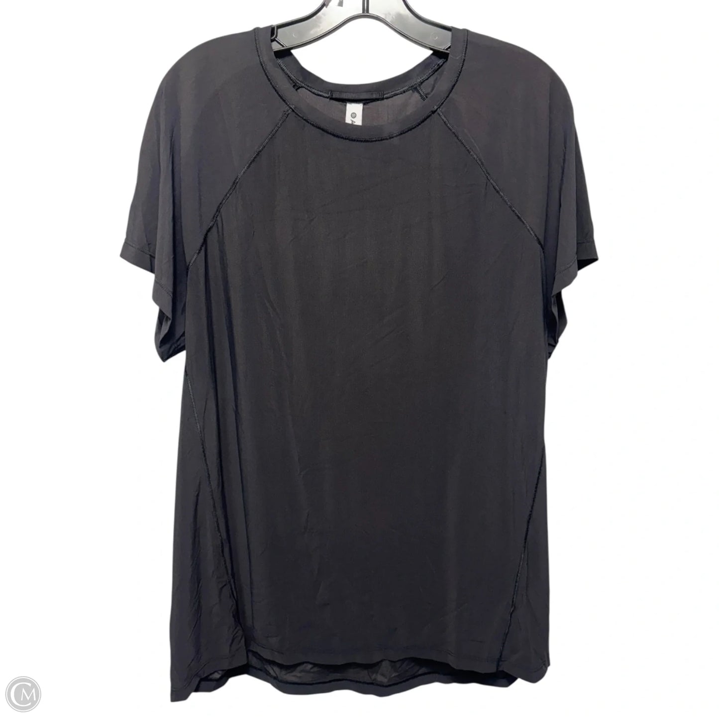 Athletic Top Short Sleeve By Athleta In Black, Size: L