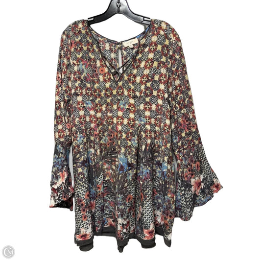 Tunic Long Sleeve By Umgee In Floral Print, Size: 1x