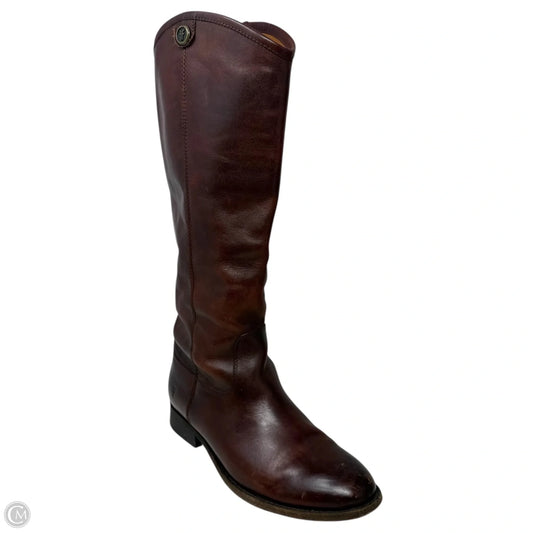 Melissa Button Boots Designer By Frye In Redwood, Size: 7