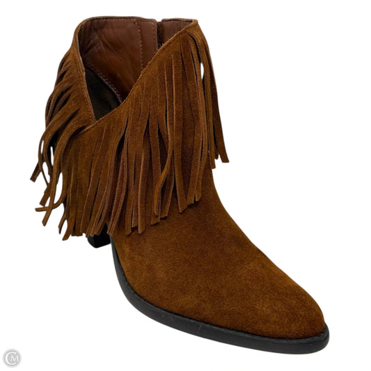 Jewels Suede Fringe Ankle Boots By Jessica Simpson In Brown, Size: 7