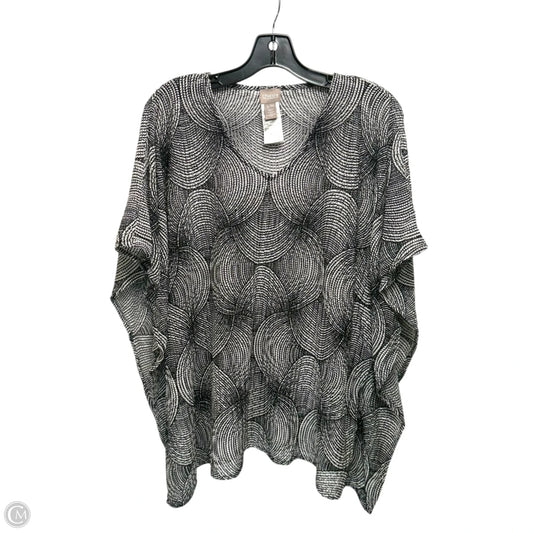 Top Short Sleeve By Chicos In Black & White, Size: S/M