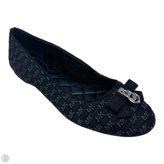 Denim Embossed Shoes Flats By Michael By Michael Kors In Black, Size: 9.5