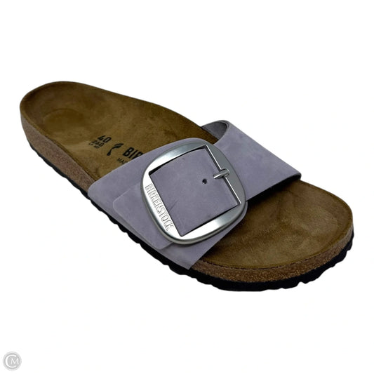 Madrid Big Buckle Sandals By Birkenstock In Nubuck Leather Purple Fog, Size: 9