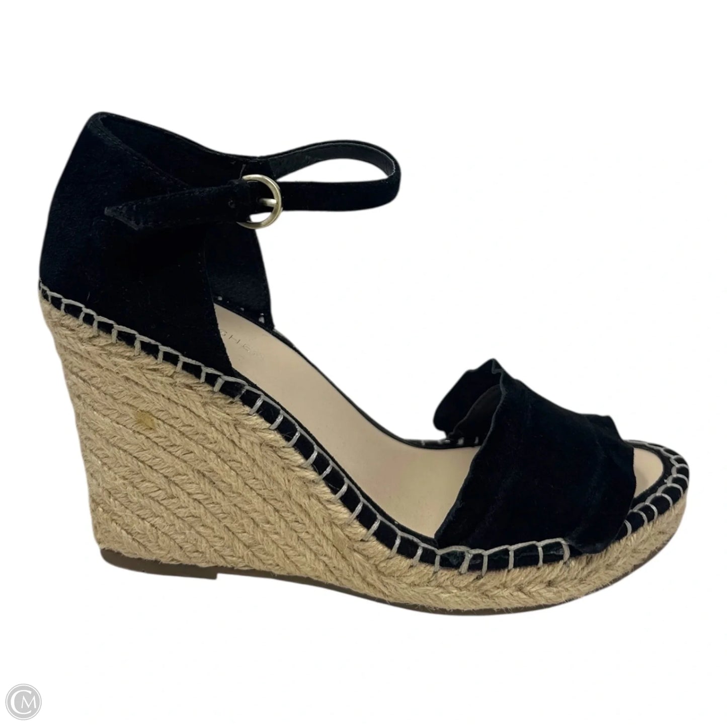Kickoff Suede Espadrille Wedge Sandals By Marc Fisher In Black, Size: 9