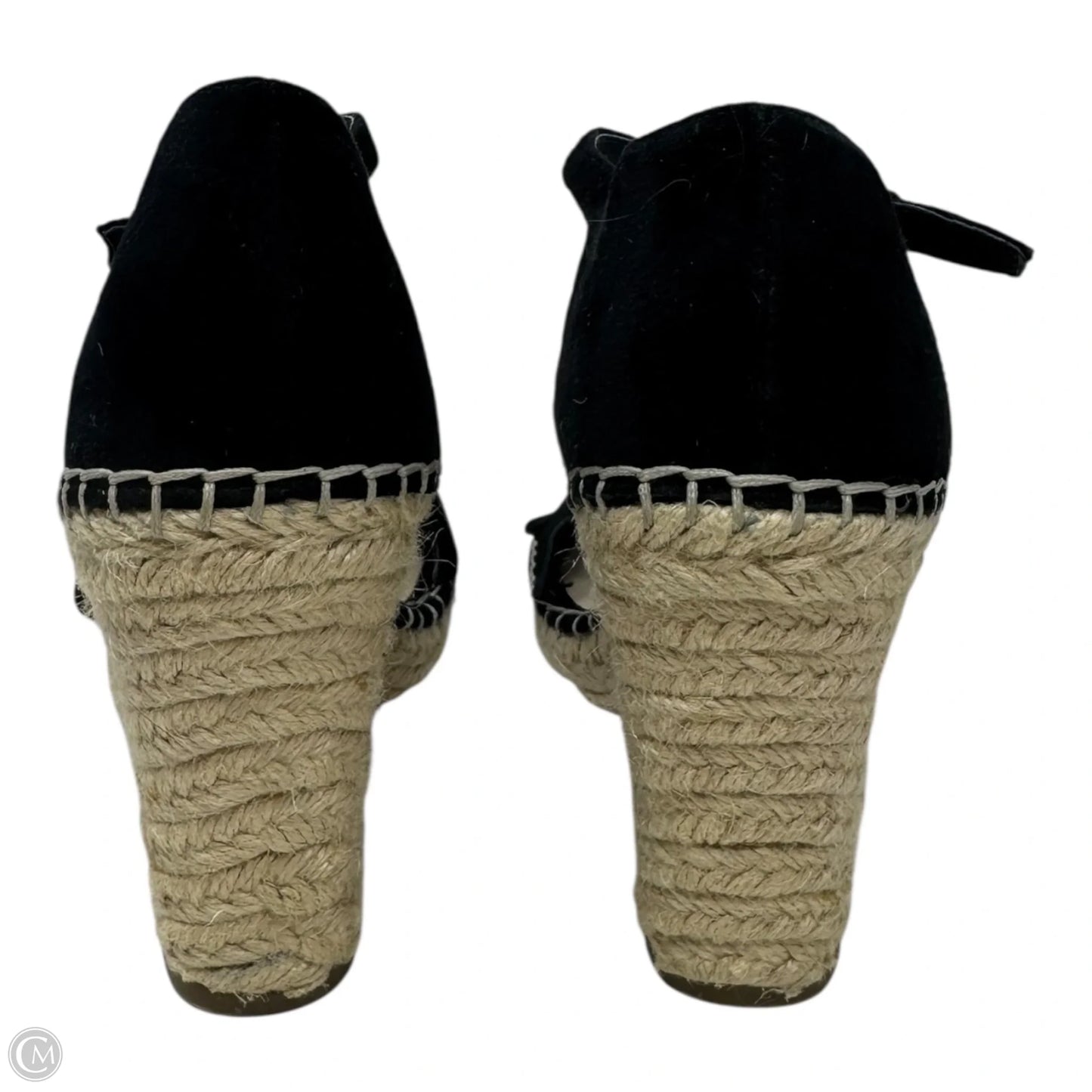 Kickoff Suede Espadrille Wedge Sandals By Marc Fisher In Black, Size: 9