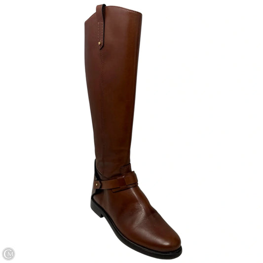 Colton Galleon Leather Riding Boots Designer By Tory Burch In Brown, Size: 6.5