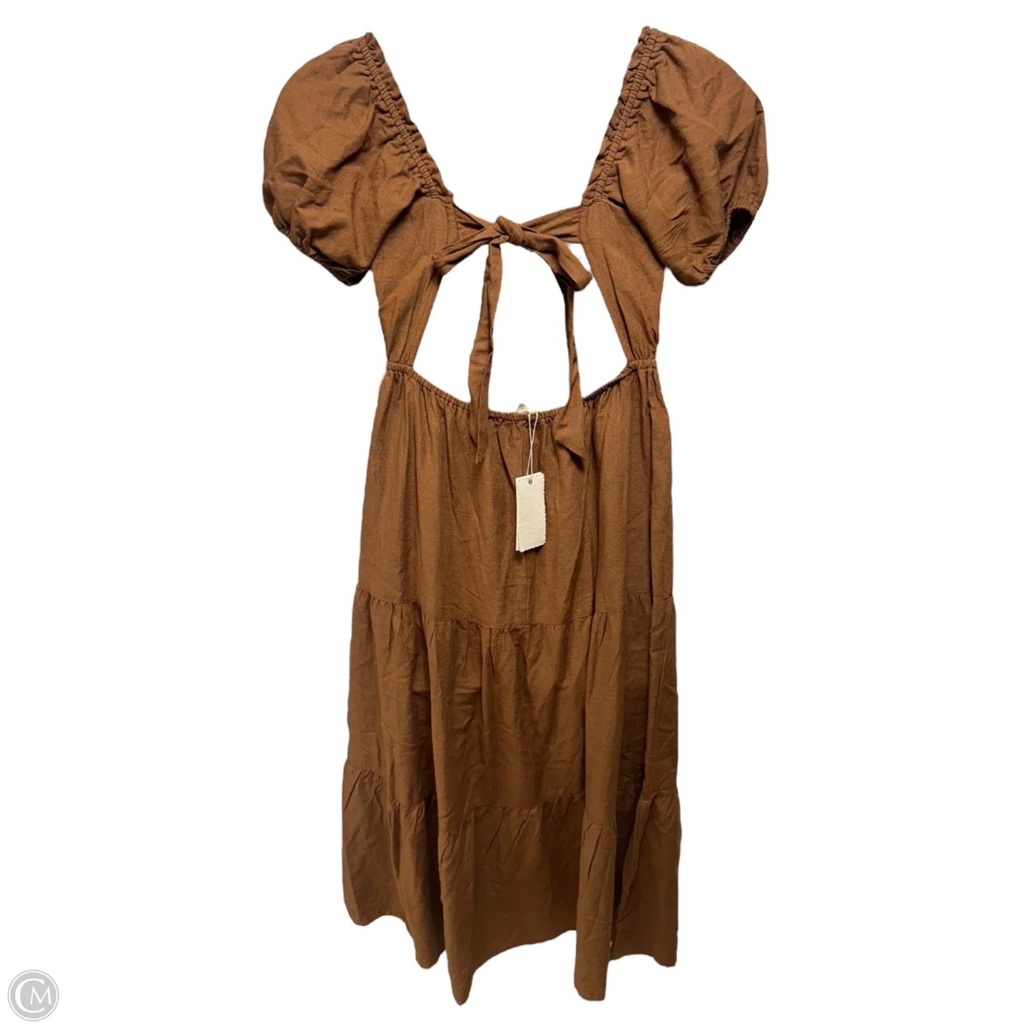 Linen Blend Tiered Dress Casual Maxi By Sim & Sam In Copper, Size: S