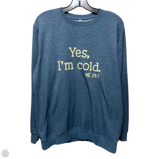 Sweatshirt Crewneck By Clothes Mentor In Blue, Size: M