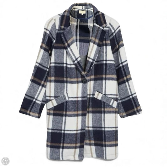 Coat Peacoat By Melloday In Plaid Pattern, Size: Xl