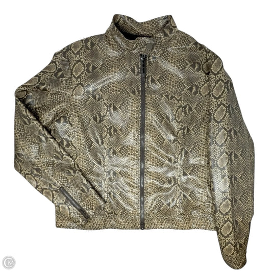 Jacket Faux Leather By Fuda In Snakeskin Print, Size: L