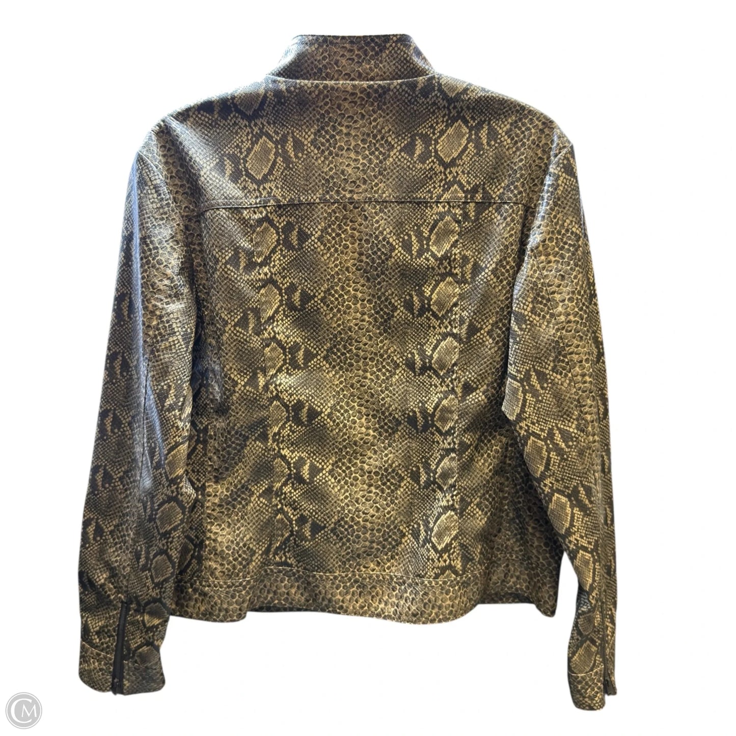 Jacket Faux Leather By Fuda In Snakeskin Print, Size: L