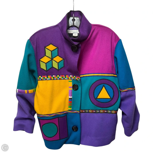 80’s Geometric Jacket By Marylou Ozbolt Storer In Multi-colored, Size: S