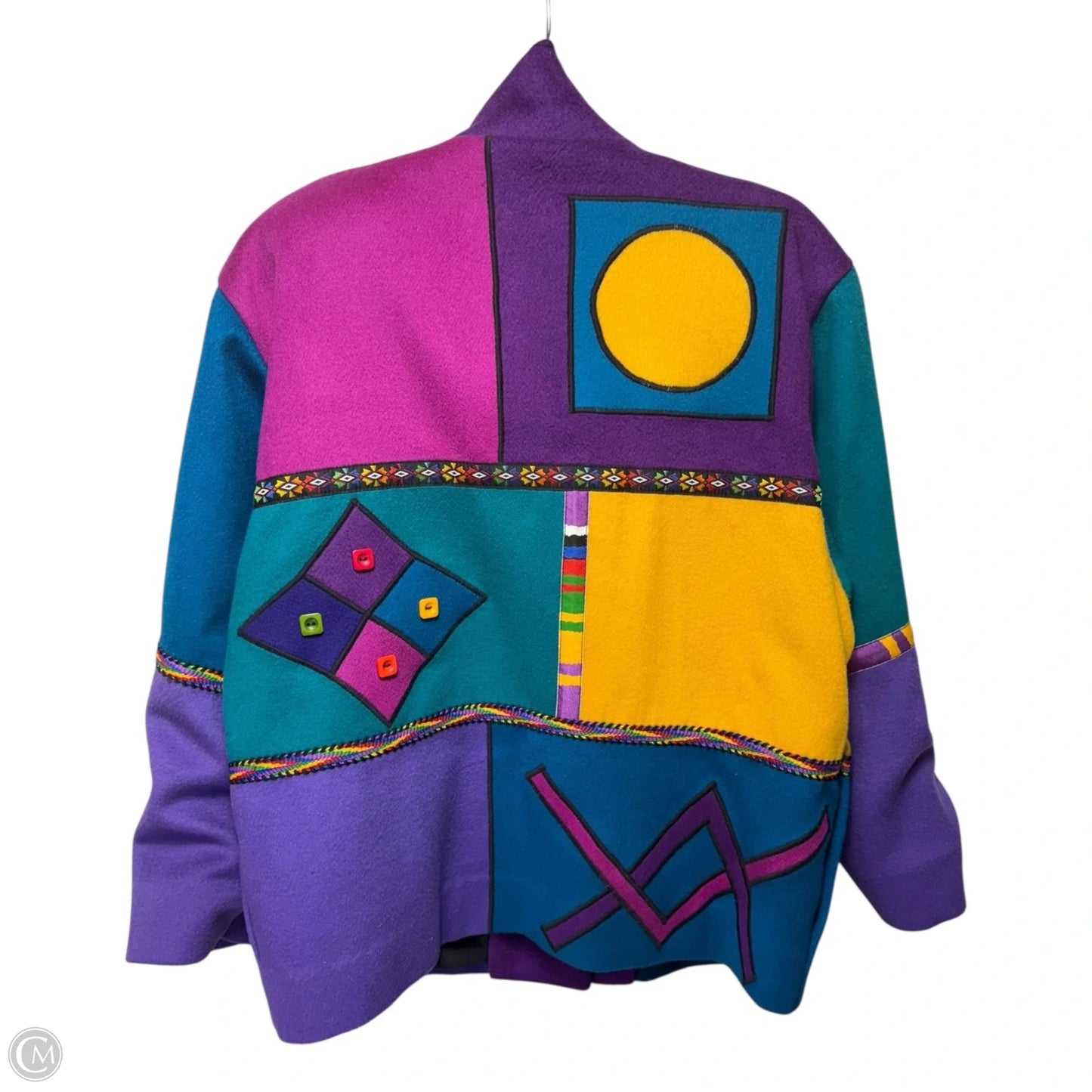 80’s Geometric Jacket By Marylou Ozbolt Storer In Multi-colored, Size: S