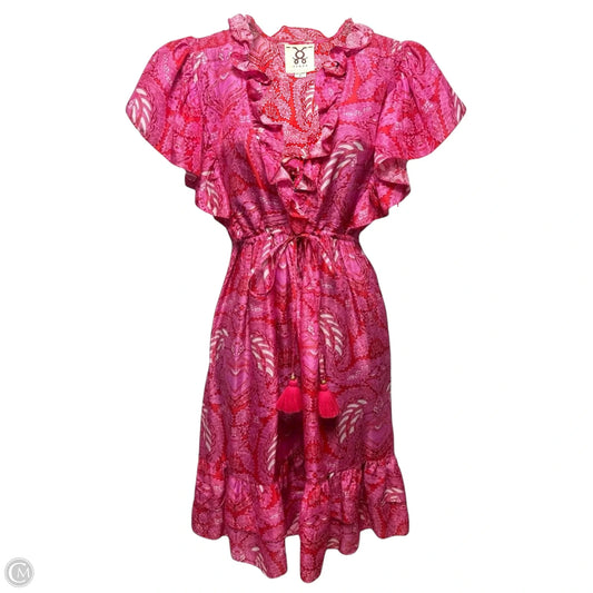 Denissa Silk Tassel Ruffle Mini Dress By Figue In Pink, Size: S