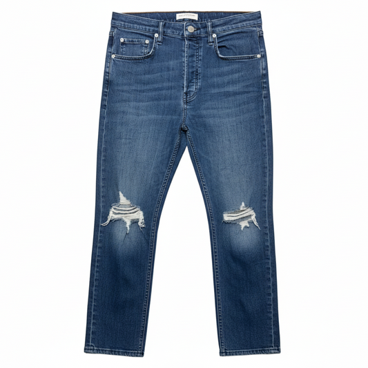 Emory With Holes Jeans Boyfriend By Rag & Bones Jeans In Blue Denim, Size: 12/31