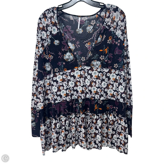 Top Long Sleeve By Free People In Floral Print, Size: S
