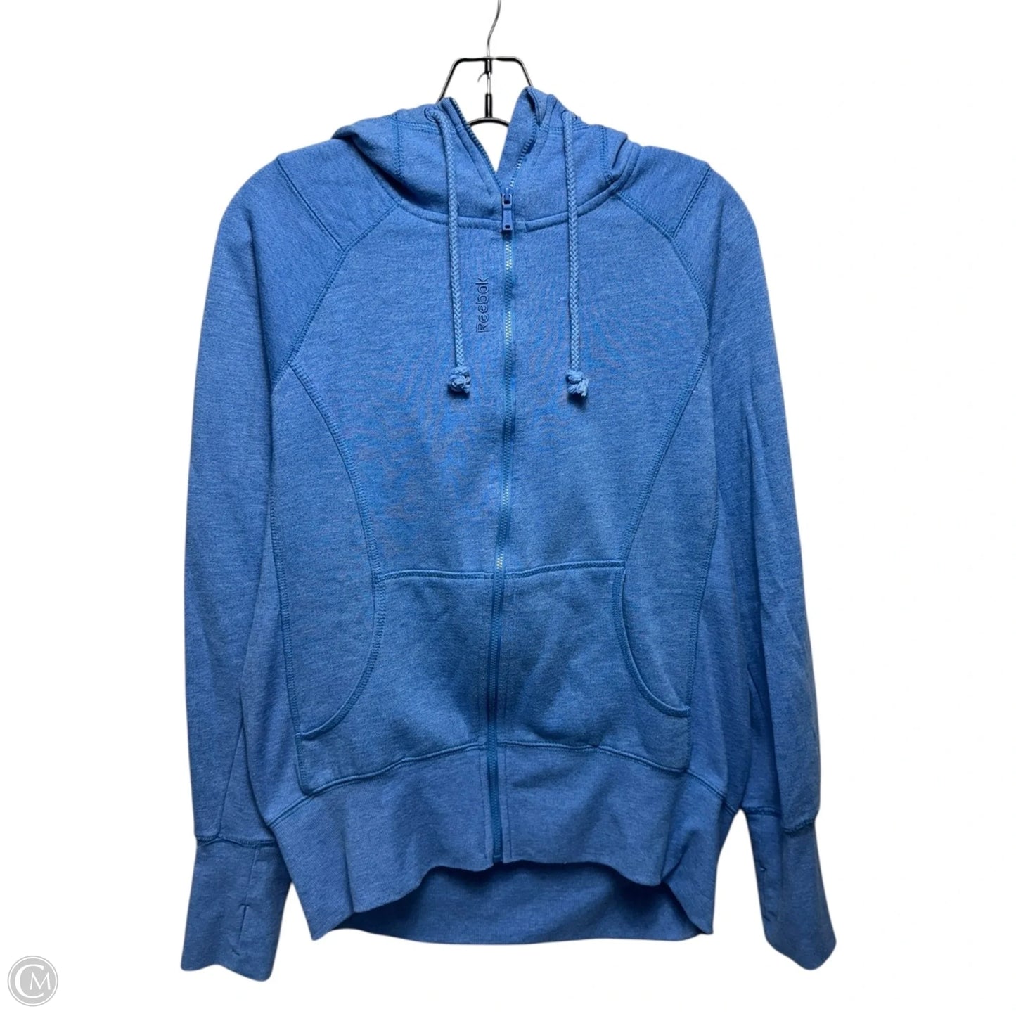 Athletic Sweatshirt Hoodie By Reebok In Blue, Size: L