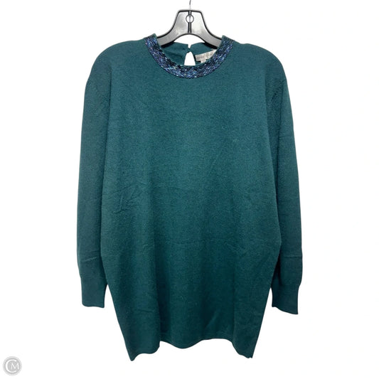 Beaded Collar Sweater Cashmere By Nancy Heller In Green, Size: S