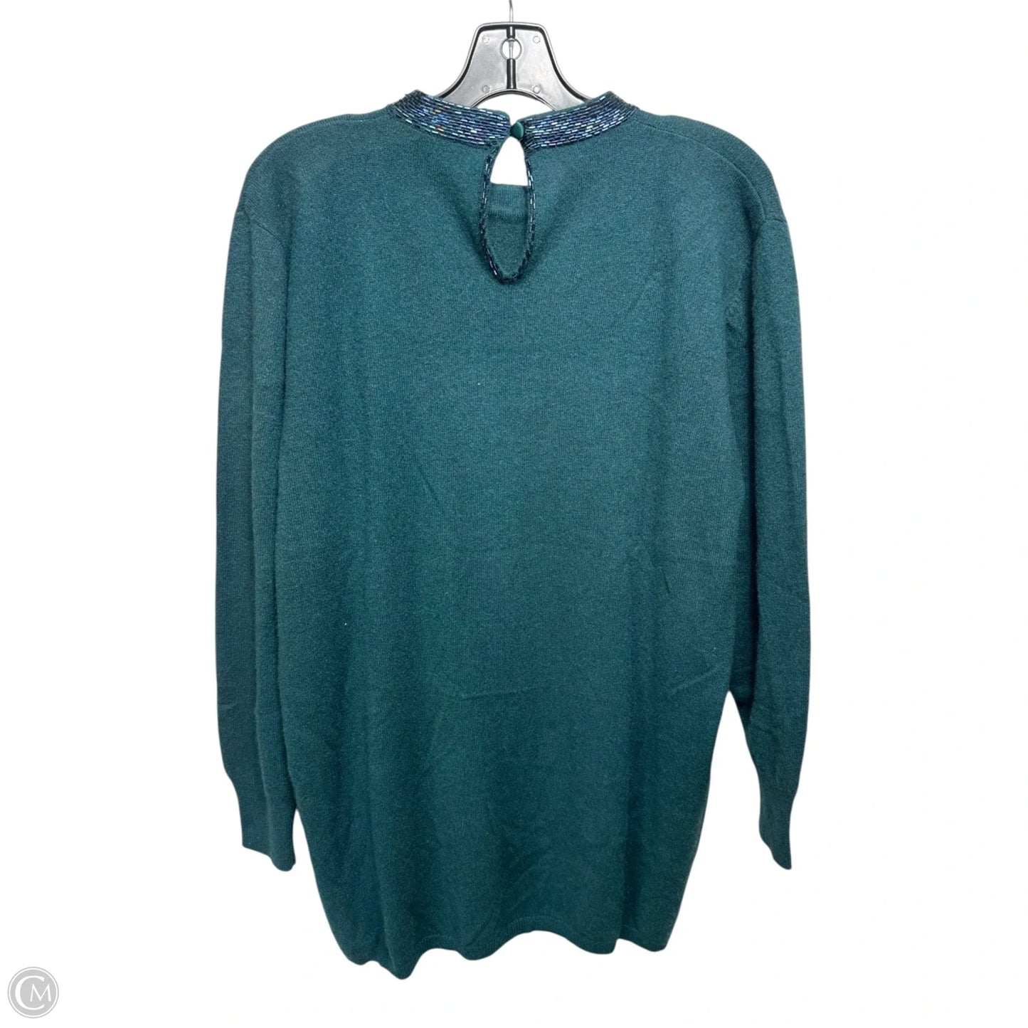 Beaded Collar Sweater Cashmere By Nancy Heller In Green, Size: S