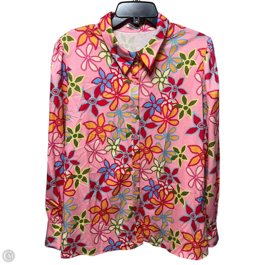 Top Long Sleeve By zeagoo In Floral Print, Size: Xl