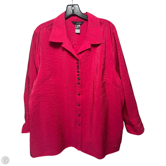 Tunic Long Sleeve By Ali Miles In Pink, Size: Xl