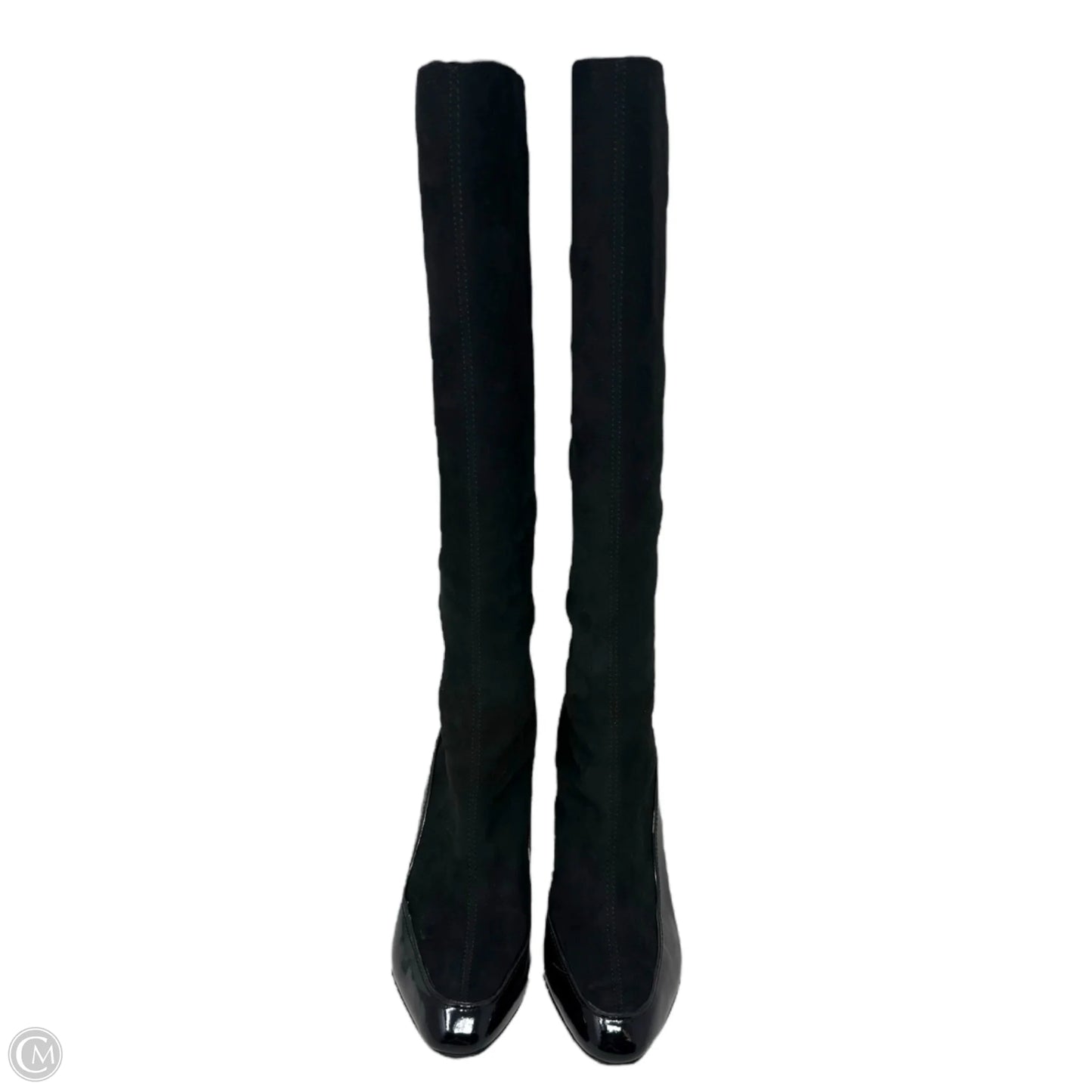 Dalad Suede & Patent Leather Boots By Diane Von Furstenberg In Black, Size: 8