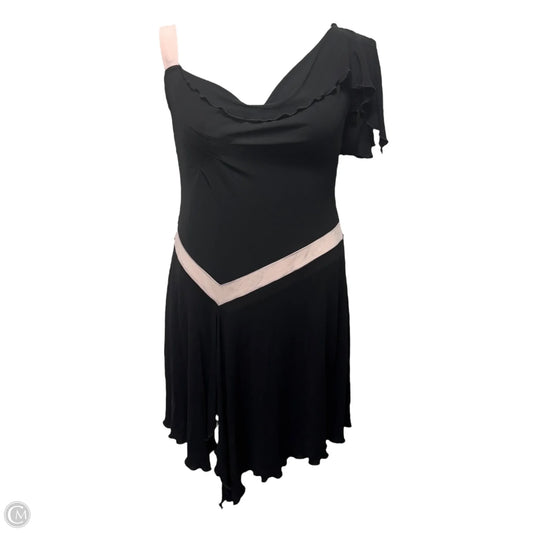 Niantica Dress Designer By Diane Von Furstenberg In Black with Pink Ruffle, Size: 8