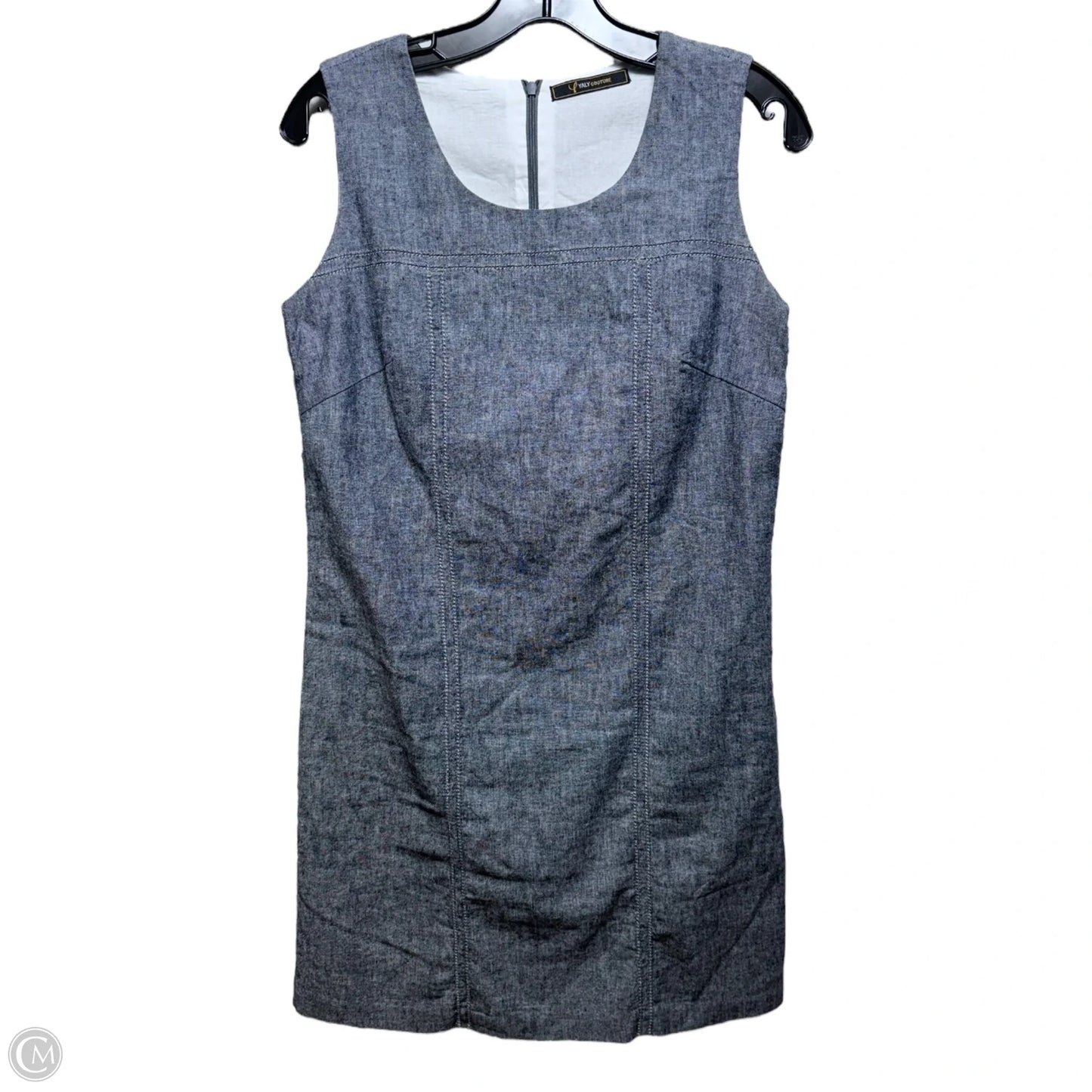 Linen Dress Casual Midi By Italy Couture In Blue & White, Size: M