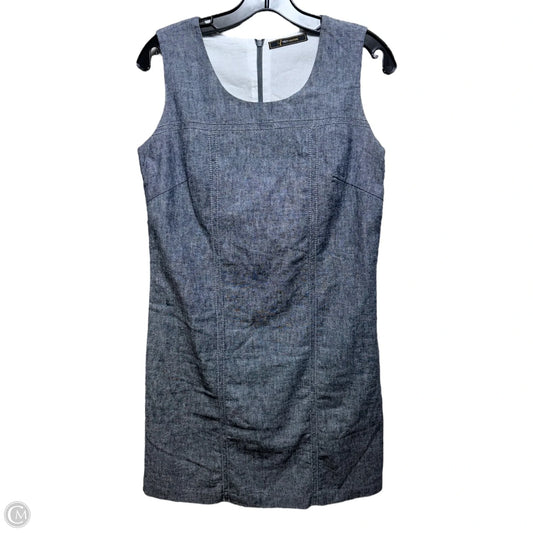 Linen Dress Casual Midi By Italy Couture In Blue & White, Size: M