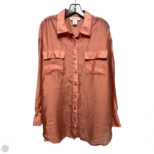 Top Long Sleeve By Bailey 44 In Peach, Size: Xl