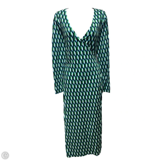 Long Sleeve Midi Wrap Dress Designer By Diane Von Furstenberg X Target In Arrow Geo Green, Size: S