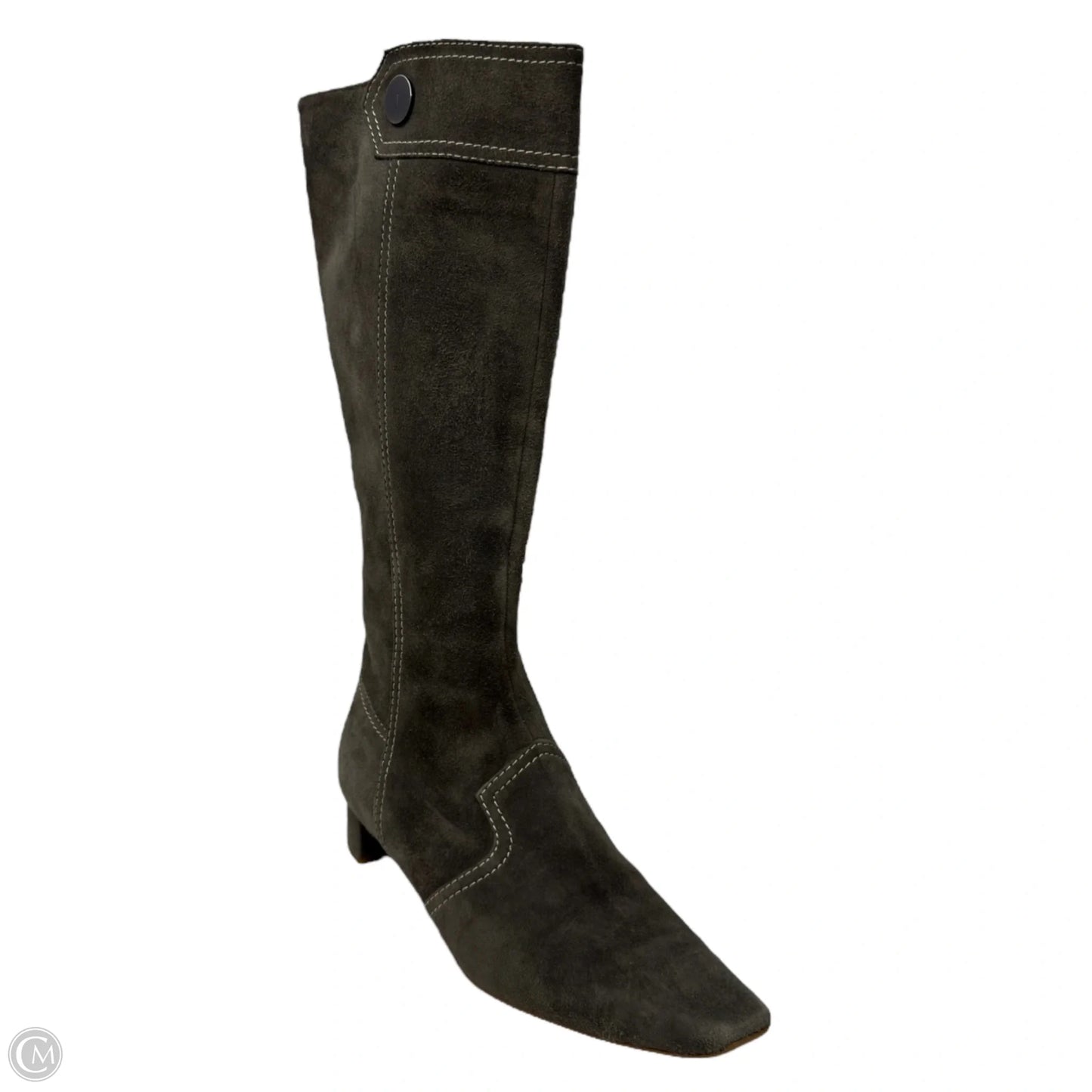Birken Boots Luxury Designer By Tods In Olive, Size: 8