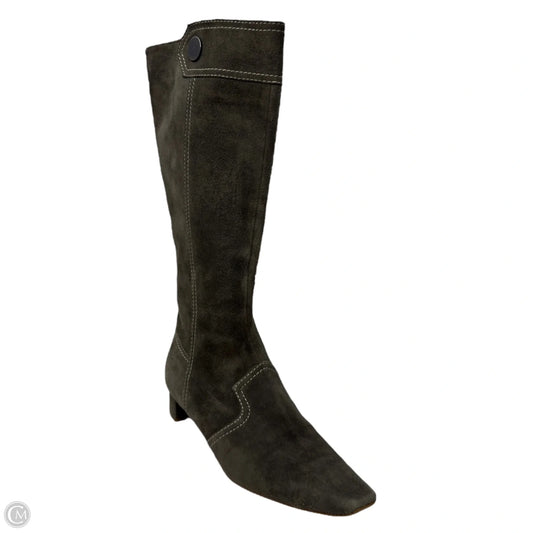 Birken Boots Luxury Designer By Tods In Olive, Size: 8