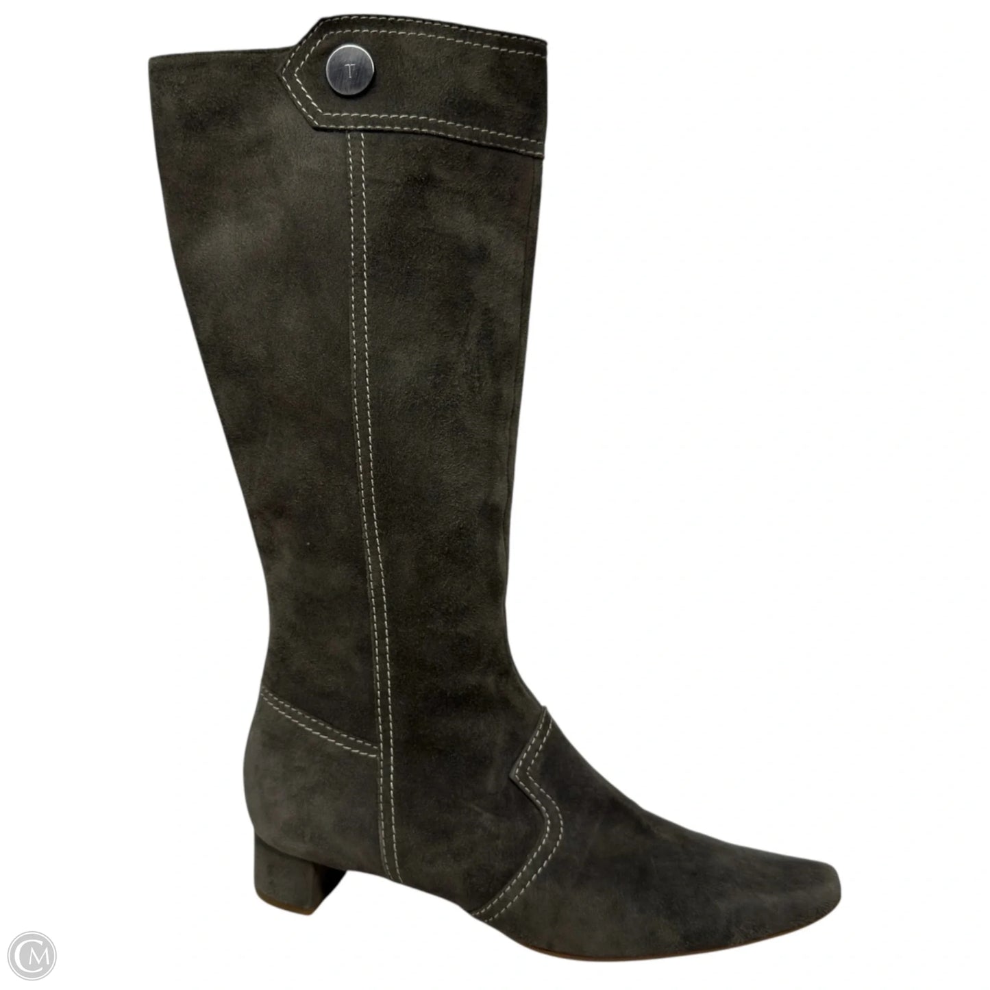 Birken Boots Luxury Designer By Tods In Olive, Size: 8