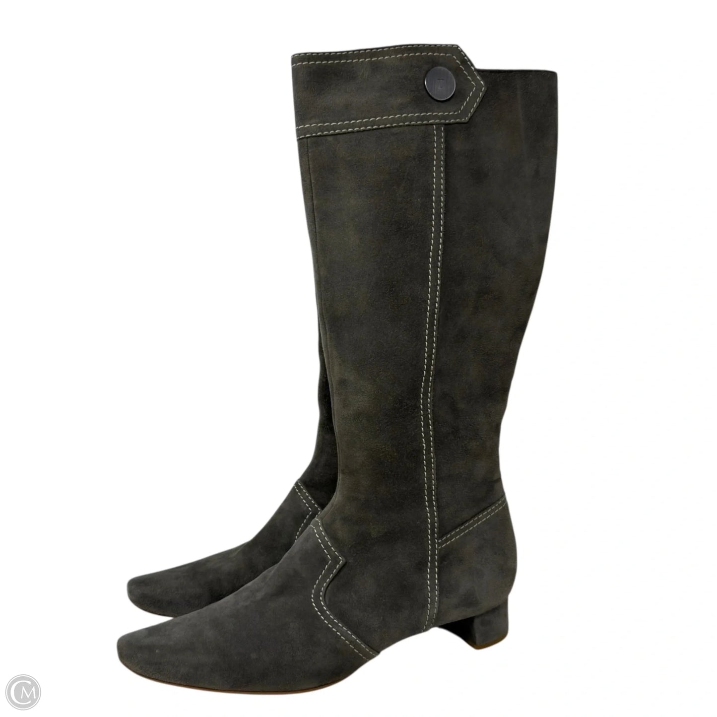 Birken Boots Luxury Designer By Tods In Olive, Size: 8