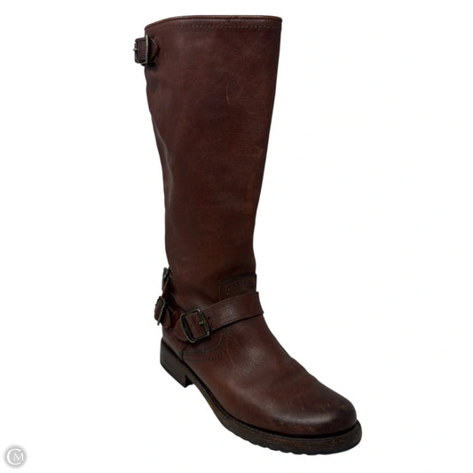 Veronica Back-Zip Boots By Frye In Brown, Size: 7