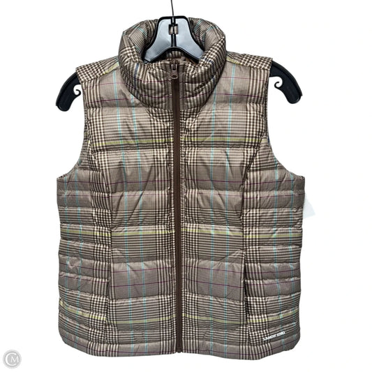 Vest Puffer & Quilted By Lands End In Plaid Pattern, Size: Xs
